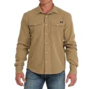 Cinch Men's Arenaflex Long Sleeve Western Camp Shirt - Brown